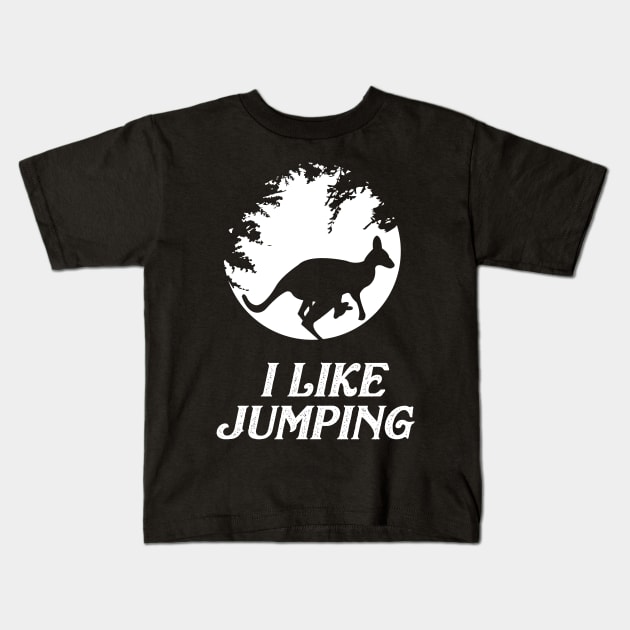 Kangaroo Jumping Kids T-Shirt by Imutobi